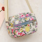 Casual Backpack Messenger Nylon Canvas Cloth Bag Shoulder Multi Layered Floral Print Mother Handbag Women's Crossbody Bag