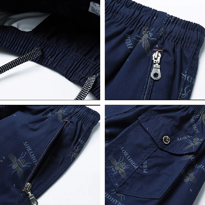 2025 New Summer Beach Shorts Men Fashion Print Casual 100% Cotton Shorts Men Plus Size Shorts 5XL Jogging Sweatpants Shorts