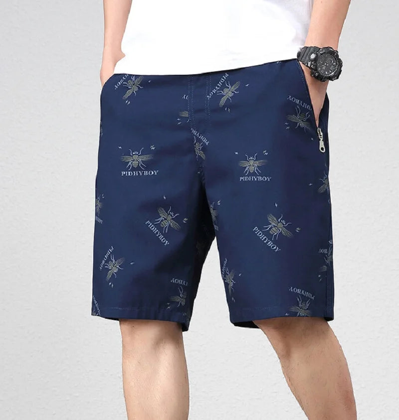 2025 New Summer Beach Shorts Men Fashion Print Casual 100% Cotton Shorts Men Plus Size Shorts 5XL Jogging Sweatpants Shorts
