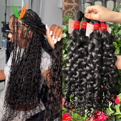 V Beauty Bulk Human Hair No Weft Boho Braids For Women Braiding Human Hair Deep Wave Hair Extensions Remy Hair 16-28 Inch 100g
