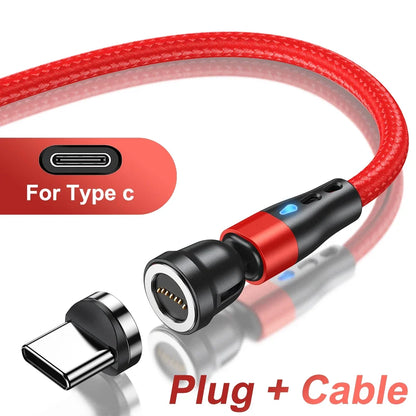 AUFU 5A Magnetic Cable 540 Rotate Fast Charging Magnetic USB Type C Cable For iPhone 14 Samsung Xiaomi Realme Mobile Phone Cable