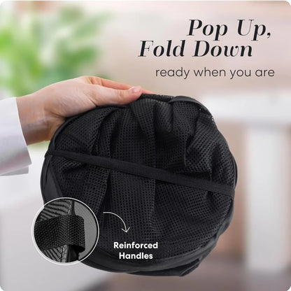 Large Laundry Basket Collapsible Mesh Pop Up Laundry Hamper Side Pocket Breathable Clothes Storage Laundry Storage Organization