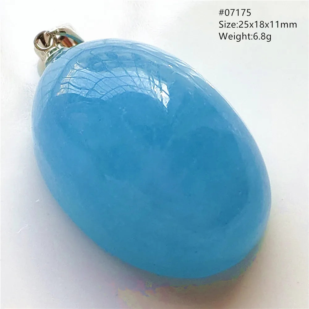 Natural Blue Aquamarine Pendant Clear Water Drop Women Men Brazil Aquamarine Crystal Necklace Jewelry AAAAA