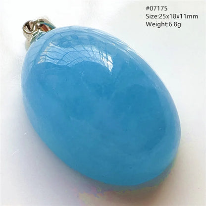 Natural Blue Aquamarine Pendant Clear Water Drop Women Men Brazil Aquamarine Crystal Necklace Jewelry AAAAA