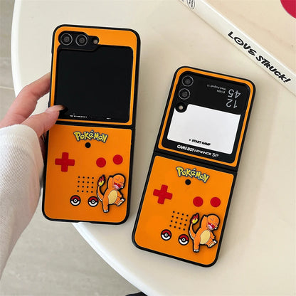 Japan Anime P-Pokemon Phone Case For Samsung Galaxy Z Flip 6 zflip7 Z Fold 3 4 5 7 zfold4 zflip6 Squirtle Charmander Cover