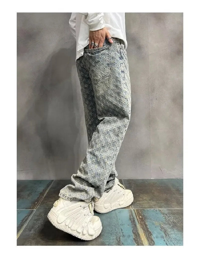 Ccowboy Shorts Men's Summer Workwear Pants Loose Straight Leg Mid Length Pants Elastic Waist American High Street Trendy Shorts