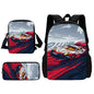 3 pcs set Luxury sports car logo JDMS Child School Backpack With Shoulder Bag Pencil Bags School Bags for Boys Girls Best Gift