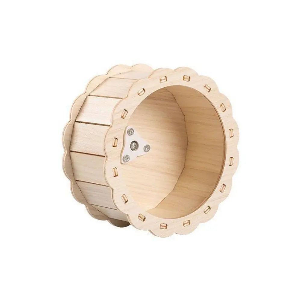 Wooden Hamster Running Wheel Adjustable Height Slient Rat Race Track Toy DIY Removable Hamster Exercise Wheel for Exercising
