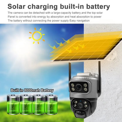 Security Protection Outdoor Waterproof Solar Panel Wifi Camera 8MP HD 4K Surveillance Cameras PIR Human Detection Home Security