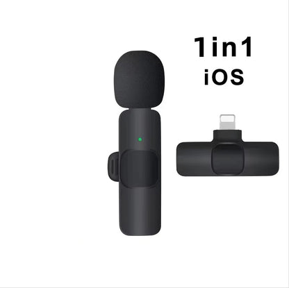 Portable Wireless Lavalier Microphone for Live Streaming/YouTube/TikTok/Facebook Live Noise Reduction Mic For iPhone/Android