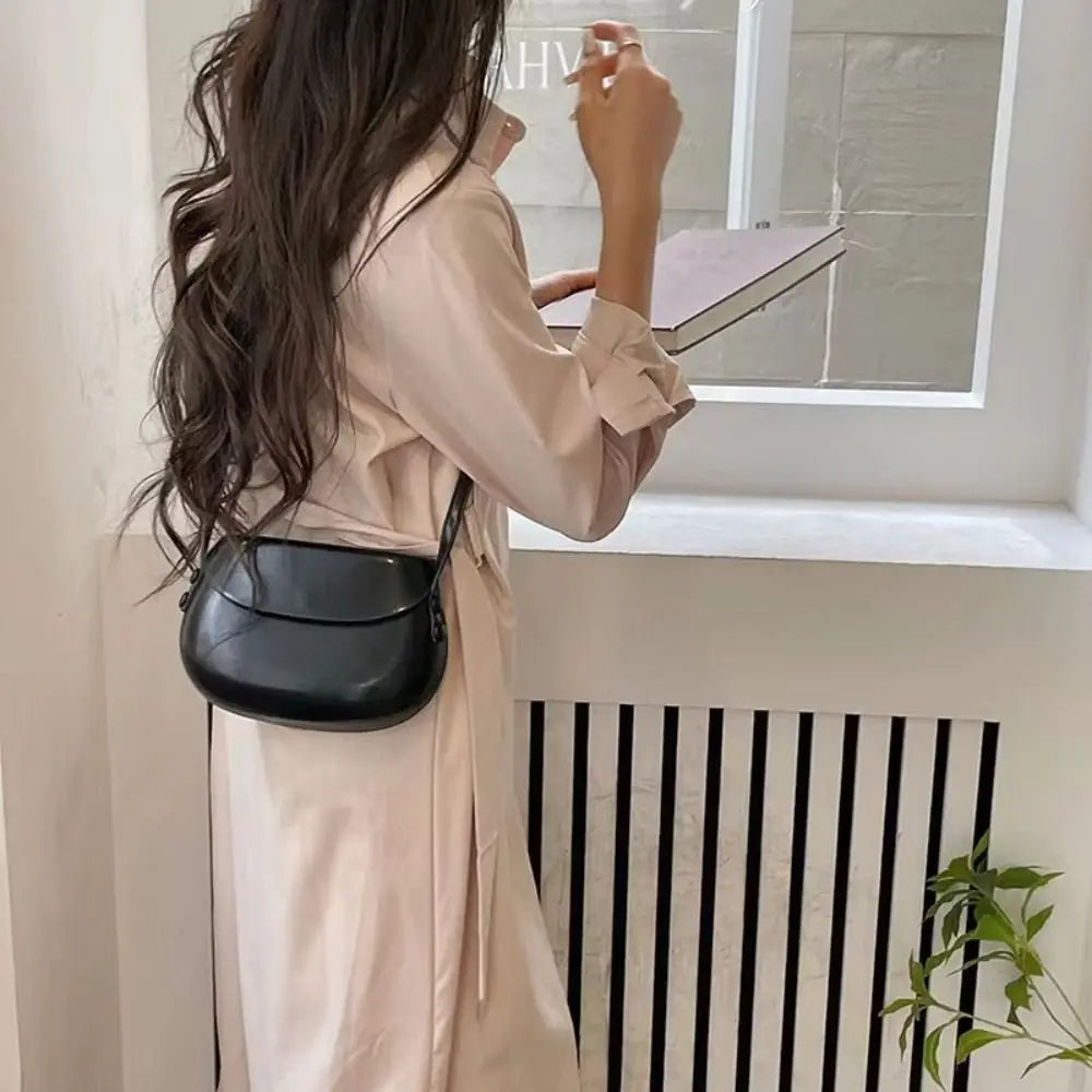 PU Leather Women Crossbody Bag Fashion Luxury Purse Sling Bags Saddle Shoulder Bag Candy Color Girl Messenger Bags