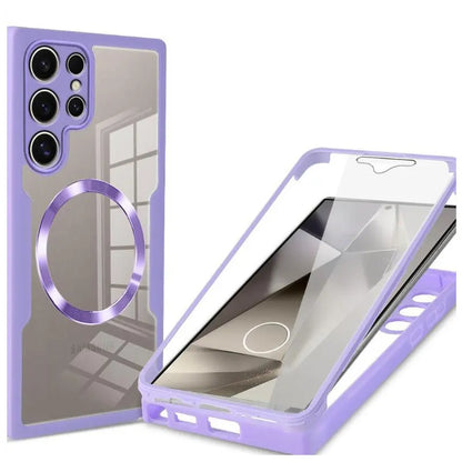360 Full Cover Screen Protection Film Case for Samsung Galaxy S24 Ultra S23 Plus S22 Magsafe Magnetic Clear Hard Back Cover