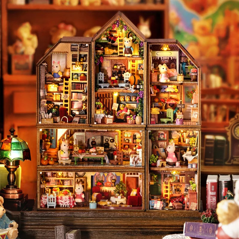 Kit de bricolage pour mini-poupées, maison de poupée, jouets de chambre, décoration de chambre à coucher avec meubles, artisanat en bois, puzzle 3D, anniversaire de fille