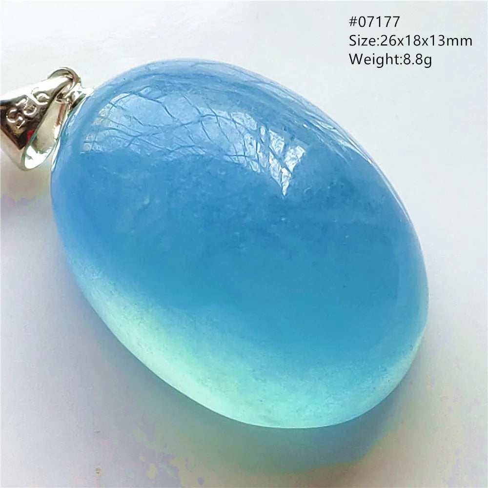 Natural Blue Aquamarine Pendant Clear Water Drop Women Men Brazil Aquamarine Crystal Necklace Jewelry AAAAA
