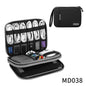 Organiseur électronique, organiseur de câbles de voyage, sac double couche pour accessoires électroniques, pour tablette 7,9", clé USB, cordons, noir