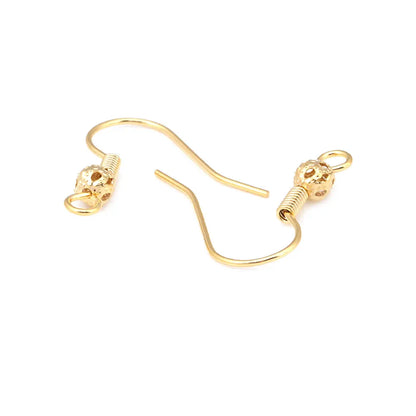 Crochets de boucles d'oreilles en laiton imitation rhodium couleur or 18 carats pour femmes, accessoires de bijoux à faire soi-même, vente en gros