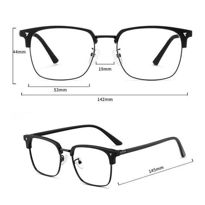 Lunettes anti-lumière bleue pour hommes et femmes, style rétro, demi-monture, optique, vintage, carrées, anti-radiations