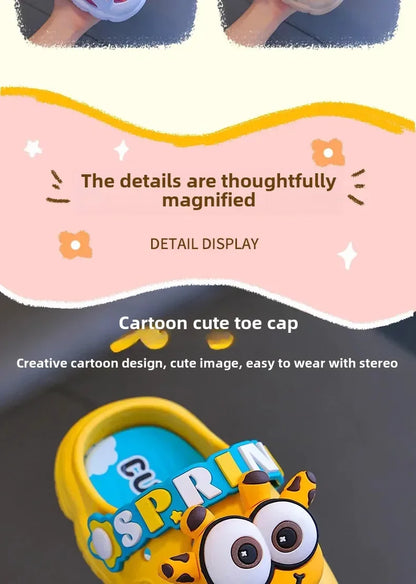Sandales d'été mignonnes pour enfants, pantoufles confortables antidérapantes pour intérieur et extérieur, pour la plage et la maison, chaussures à enfiler pour garçons et filles