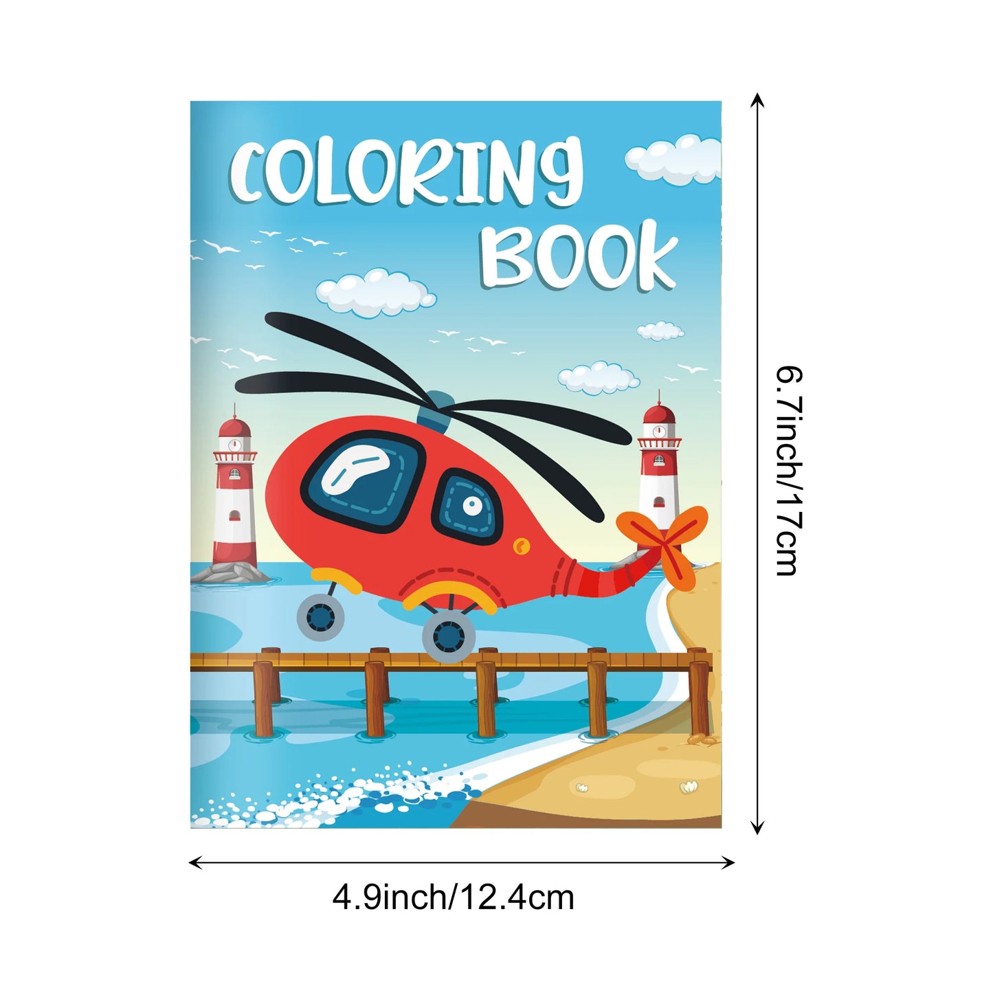 16pcs Vehicle Theme Coloring Books Graffiti Aircraft Fire Truck Pattern DIY Drawing Painting Books For Kids Gifts Party Supplies