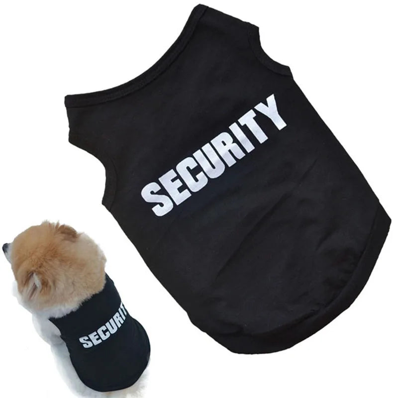 UBBT Security Dog Vest Dog Clothes XS-L Black Pet Puppy T Shirts For Small Dogs Chihuahua Yorkie Pug Cat Vest Costume