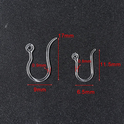 Louleur Crochets d'oreilles en résine transparente pour la fabrication de bijoux, boucles d'oreilles, base de crochet, accessoires de bricolage, vente en gros