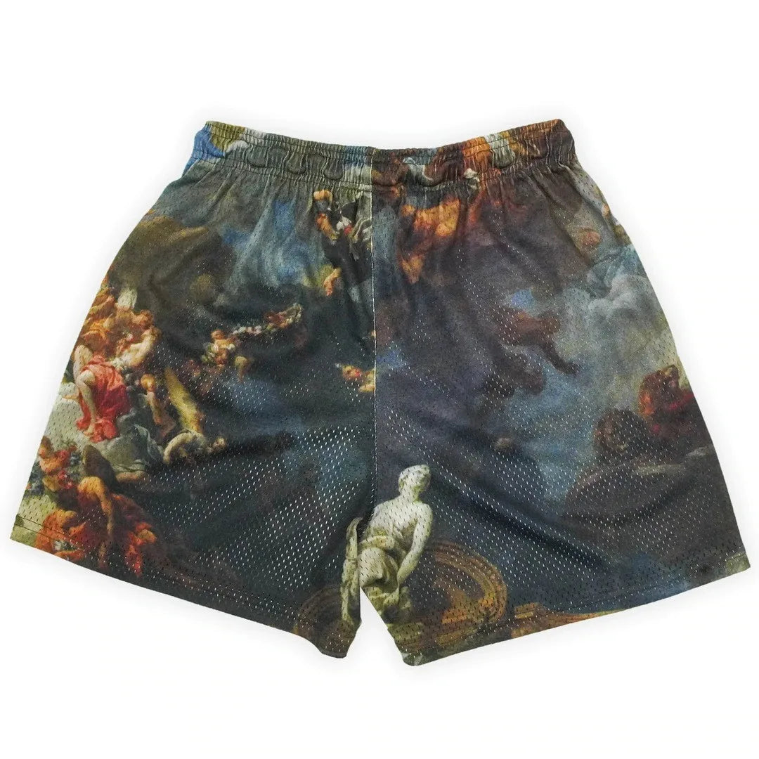 2024Summer New Digital Printing American Sports Casual Shorts Mesh Breathable and Loose Men's Short Shorts