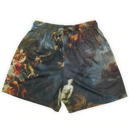 2024Summer New Digital Printing American Sports Casual Shorts Mesh Breathable and Loose Men's Short Shorts