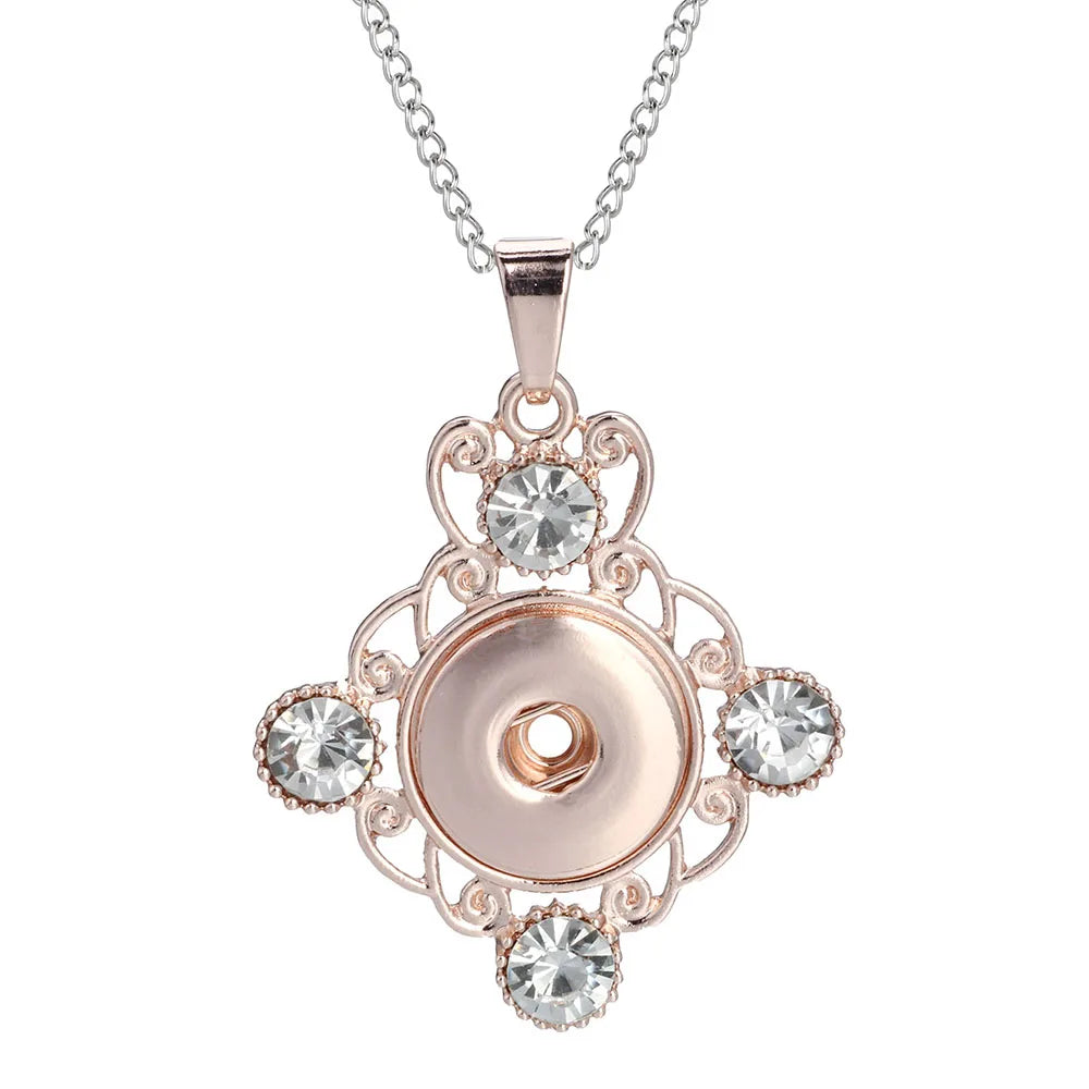 Three Color Snap Necklace Jewelry Simple Snap Pendant Necklace Fit 18mm Snaps Button Jewelry for Women Accessories ZG511
