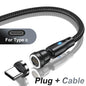 AUFU 5A Magnetic Cable 540 Rotate Fast Charging Magnetic USB Type C Cable For iPhone 14 Samsung Xiaomi Realme Mobile Phone Cable