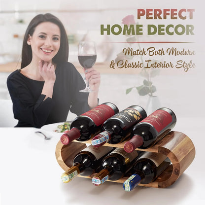 Wooden Wine Rack Wine Cellar Storage Water Bottle Organizer Wine Stand Holder for Bar Party Home Countertop Cabinet Inserts