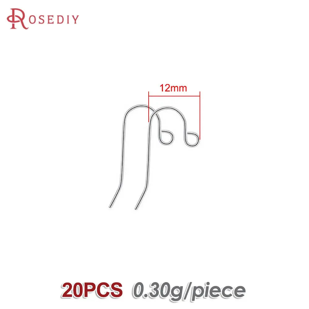 Crochets de boucles d'oreilles en laiton imitation rhodium couleur or 18 carats pour femmes, accessoires de bijoux à faire soi-même, vente en gros