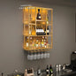 Customized: bar counter wine cabinet against the wall, hanging shelves, industrial style bar, wrought iron display stand,
