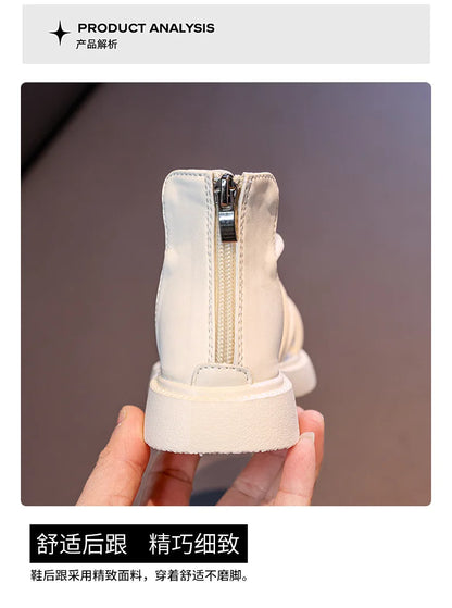 Girls' Roman Shoes 2025 New Fashionable Baby Shoes, Middle and High Top, Little Girls' Open toed Soft soled Princess Sandals