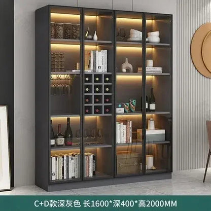 Glass Cellar Wine Cabinets Rack Showcase Storage Wall Wine Cabinet Living Room Fridge Vitrinas De Vidrio Indoor Bar Furniture