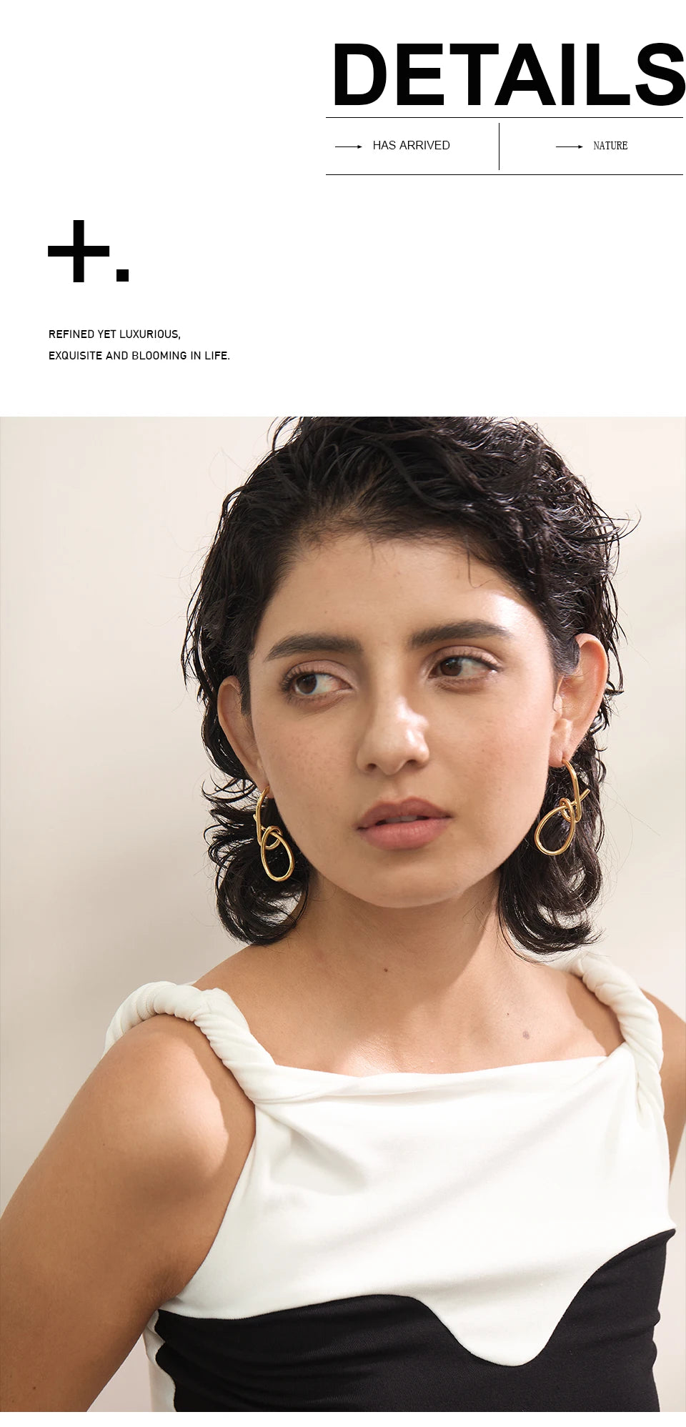 Yhpup Personalized Stainless Steel Geometric Big Drop Unusual Earrings for Women Rust Proof Texture Statement Party Jewelry