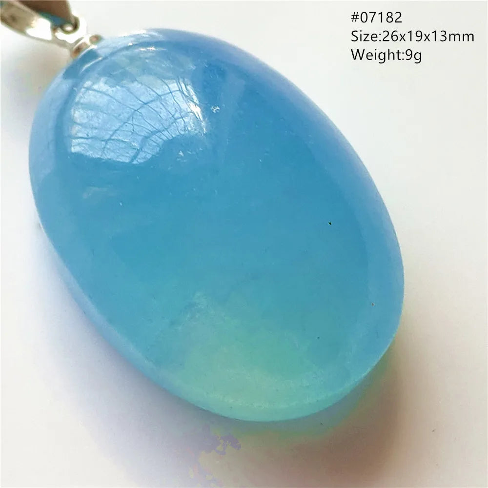 Natural Blue Aquamarine Pendant Clear Water Drop Women Men Brazil Aquamarine Crystal Necklace Jewelry AAAAA