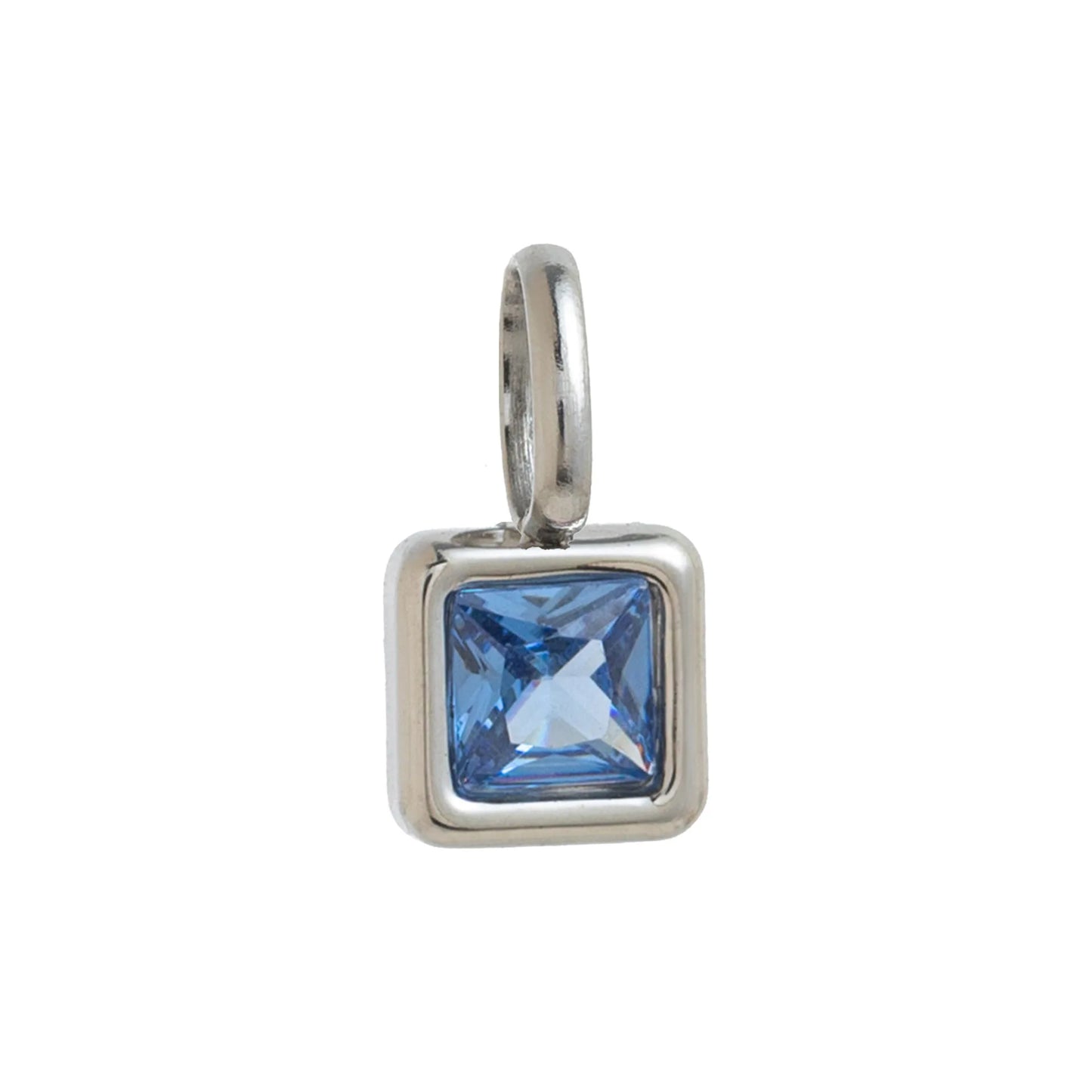 Nouveautés en acier inoxydable, breloques avec 12 pierres de naissance pour femmes et filles, pendentifs carrés colorés à la mode, accessoires de bijoux DIY