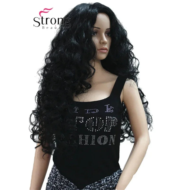 Strongbeauty Long Hair Curly Wavy Full Head Halloween Synthetic Wig Cosplay Costume Party Wigs
