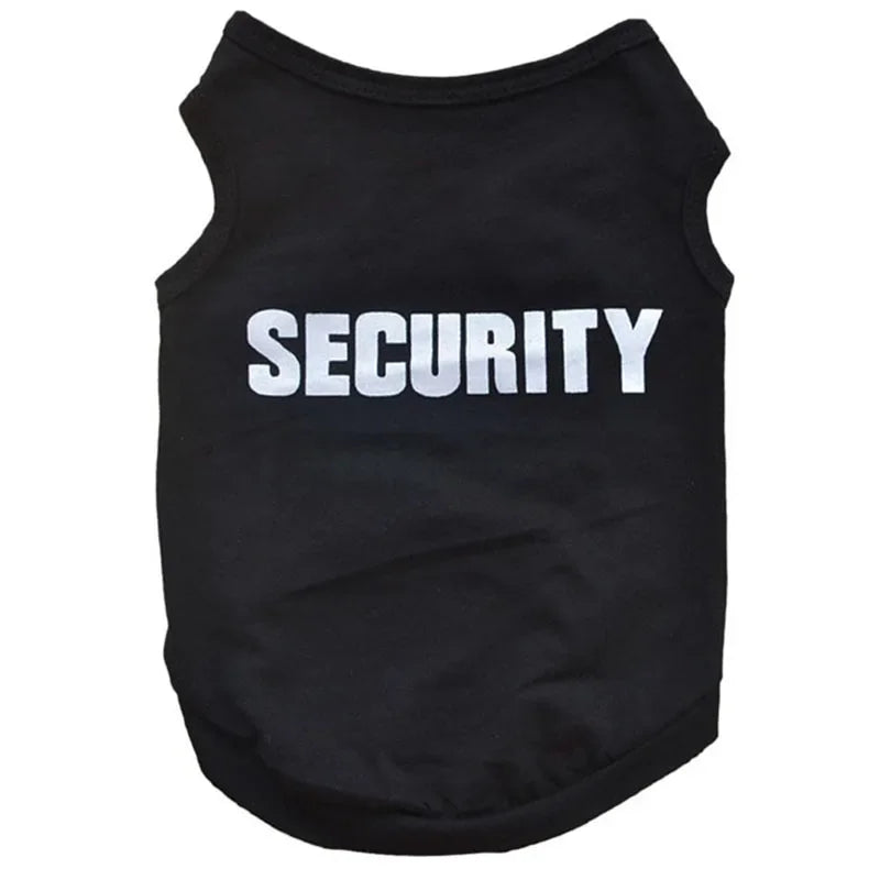 UBBT Security Dog Vest Dog Clothes XS-L Black Pet Puppy T Shirts For Small Dogs Chihuahua Yorkie Pug Cat Vest Costume