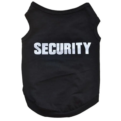 UBBT Security Dog Vest Dog Clothes XS-L Black Pet Puppy T Shirts For Small Dogs Chihuahua Yorkie Pug Cat Vest Costume