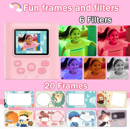 Kids Camera Instant Print HD 1080P 16X Zoom Digital Camera Video Recorder Toy for Girls & Boys Best Christmas Birthday Gfits