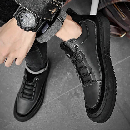 New Men's Casual Shoes Fashion Comfort Sneakers Outdoor Men Sneakers Lace up Genuine Leather Designer Shoes Sport Masculina 2024