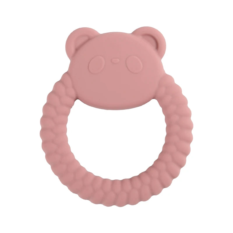 1Pcs Baby Silicone Teether Ring BPA Free Rattles Bracelet Food Grade Newborn Baby Accessories Cartoon Silicone Teething Toys