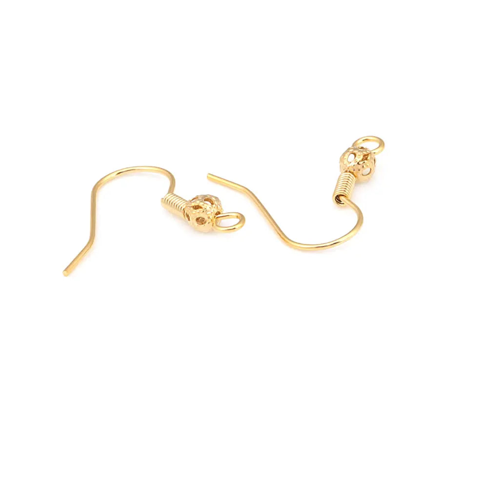 Crochets de boucles d'oreilles en laiton imitation rhodium couleur or 18 carats pour femmes, accessoires de bijoux à faire soi-même, vente en gros