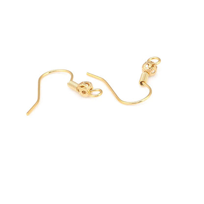 Crochets de boucles d'oreilles en laiton imitation rhodium couleur or 18 carats pour femmes, accessoires de bijoux à faire soi-même, vente en gros