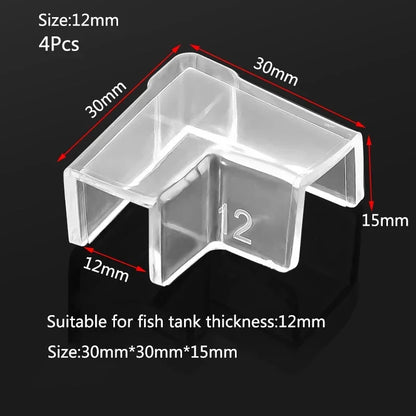 Lot de 4 protections d'angle anti-collision en plastique pour aquarium, 5/6/8/10/12/15 mm, sans adhésif, accessoires