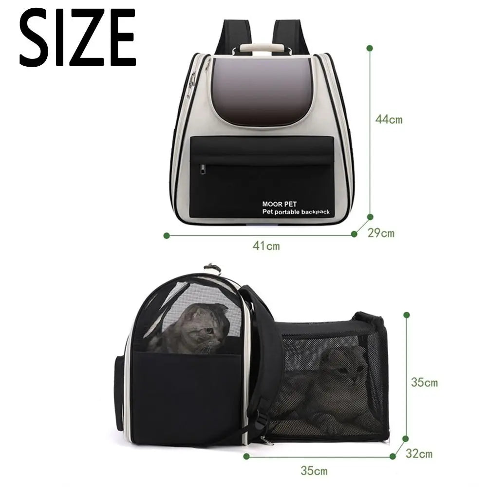 Expandable Pet Backpack Carrier Portable Breathable Dog Carrier Bag Zipper Creative Pet Carrying Backpack for Cats Puppy