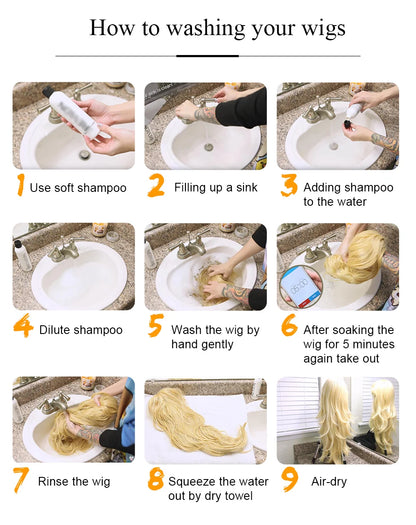 Perruques synthétiques longues blondes EASIHAIR pour femmes, cheveux naturels lisses et dégradés avec frange, résistantes à la chaleur, pour un usage quotidien