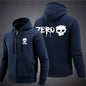 2025 ZERO skateboard logo men's new solid color zipper hooded long sleeved jacket Harajuku casual sportswear hooded pullover