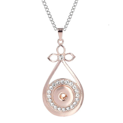 Three Color Snap Necklace Jewelry Simple Snap Pendant Necklace Fit 18mm Snaps Button Jewelry for Women Accessories ZG511